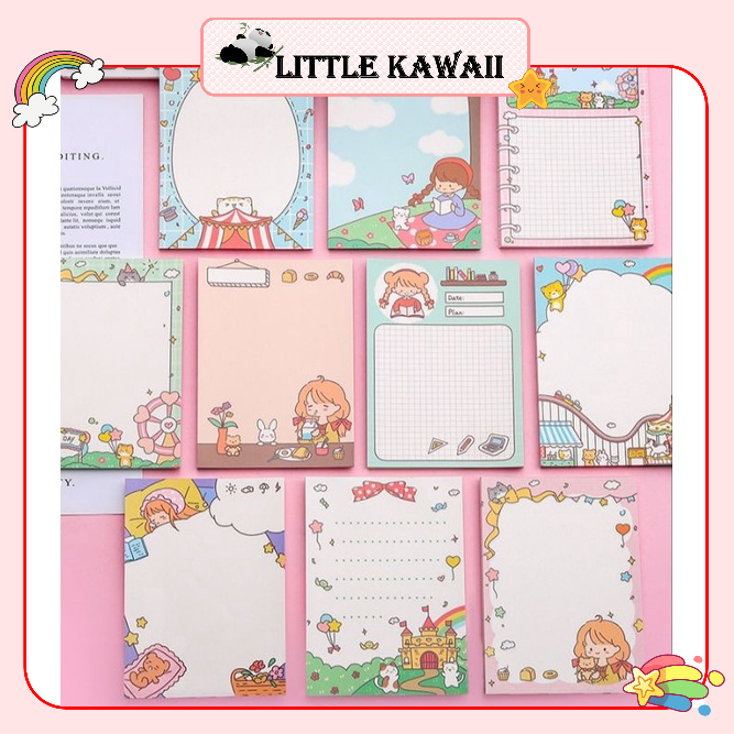 Giấy note ghi chú hình cute loại không keo dính