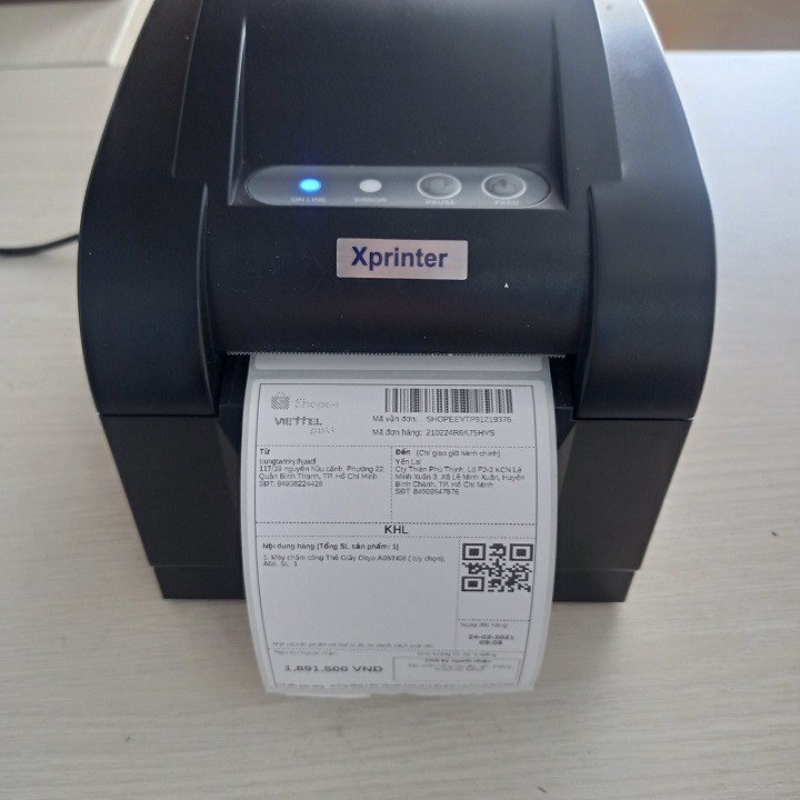 Máy In Tem Mã Vạch, in đơn hàng shopee Xprinter XP-350B - [Hàng Chính Hãng - BH 12 tháng]