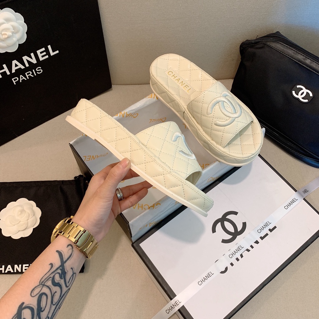 Mới Dép Xỏ Ngón Da Tổng Hợp Mềm 4Cm Thời Trang Cho Nữ