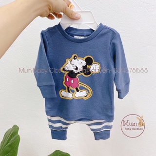 Đồ bộ cho bé trai xuất dư / bộ mickey xanh cho bé chất cotton