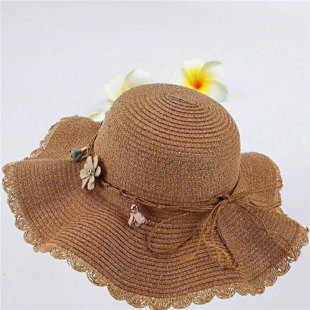 Mũ Cói Vành Rộng viền bèo M03