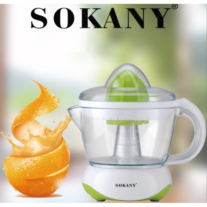 Máy vắt cam , Máy ép cam điện màu xanh SOKANY 700ml- 40w dễ dàng tháo lắp và vệ sinh , Vắt cam nhanh và tiện lợi