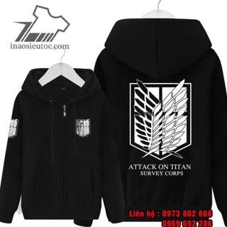 Áo khoác áo Hoodie in hình attack on Titan đẹp giá rẻ chất lượng - mẫu mới nhất + Tặng kèm 1 áo thun