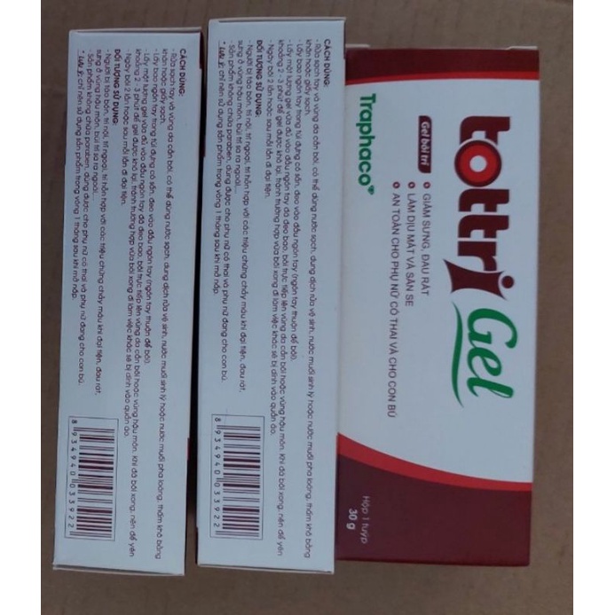Gel bôi trĩ TOTTRI GEL - Tube 30g