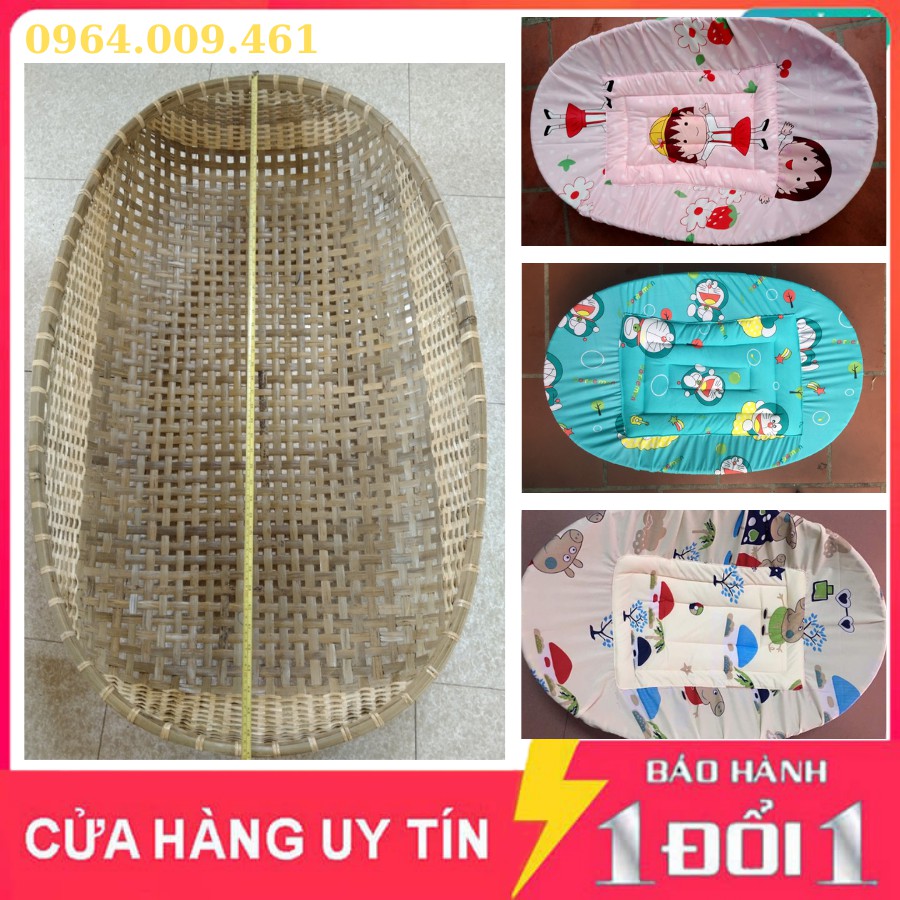 Nôi Tre Đặt Nằm Võng Cho Bé Size 120x70 Kèm Bọc Nệm