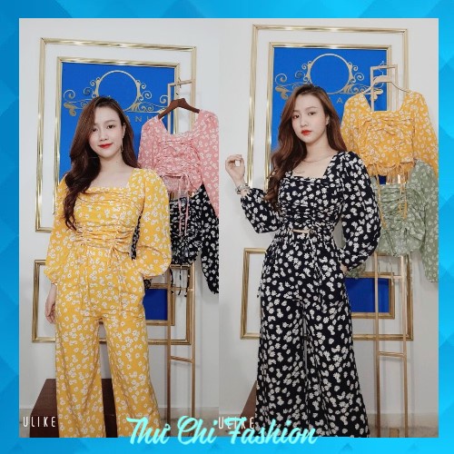 Đồ bộ nữ * Bộ hoa nhỏ rút dây thời trang, vải mềm, mịn, mát * Set đồ bộ nữ hàng thiết kế*