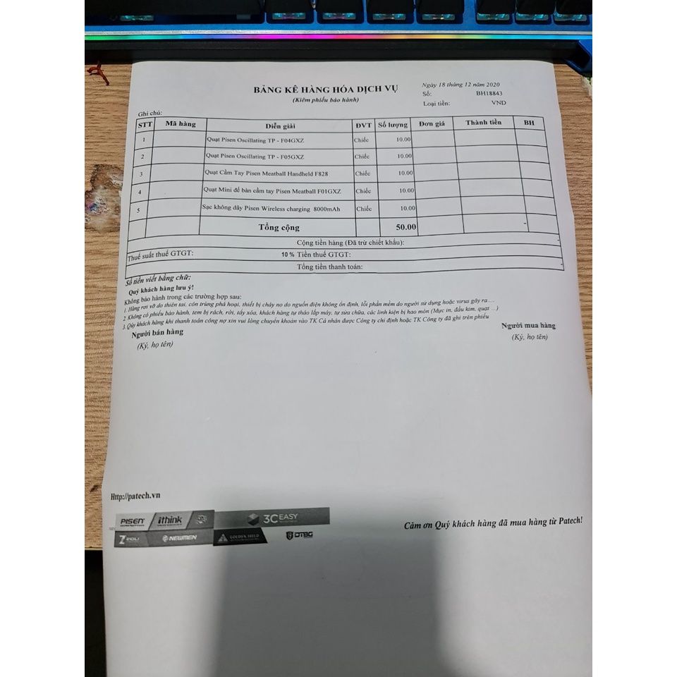 Quạt Pisen Meatball Handheld 828 - Hàng Chính Hãng