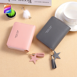 Ví Nữ Mini Hình Vuông Gắn Núm Tua Xinh Xắn