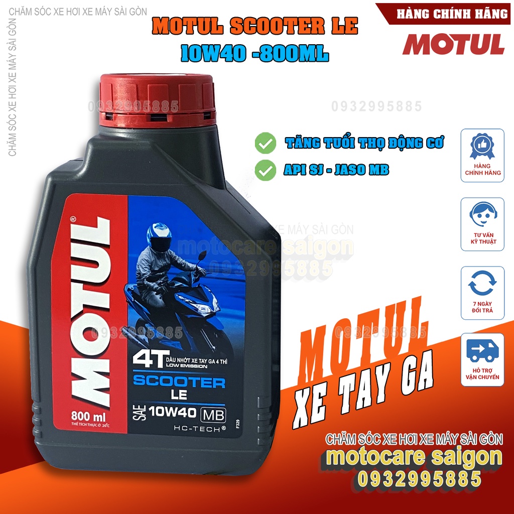 NHỚT XE MÁY TAY GA MOTUL SCOOTER LE 10W40 800ml