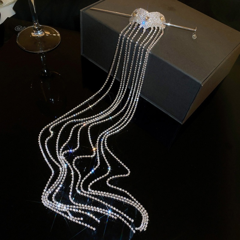 Trâm Cài Tóc Hình Trái Tim Bằng Kim Loại Đính Đá Đa Năng Thanh Lịch