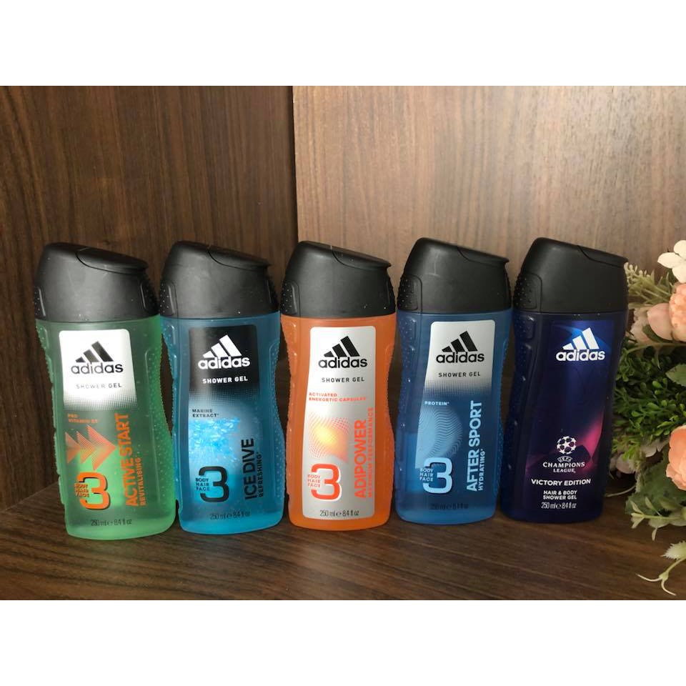 Hàng Đức Sữa tắm gội và rửa mặt Adidas 3 in 1 dành cho nam