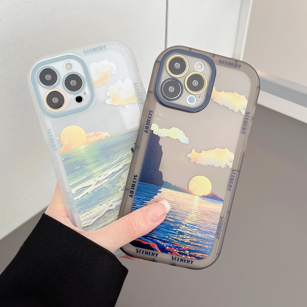 Ốp Điện Thoại In Họa Tiết Bãi Biển Cho iphone 13 Pro Max i13 13pro 11ProMax i11 X XR Xs Max 12Pro 12 Pro Max
