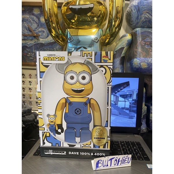 Mô hình gấu bụng phệ Medicom bearbrick Dave Chrome 1000%  400% 100% fullbox
