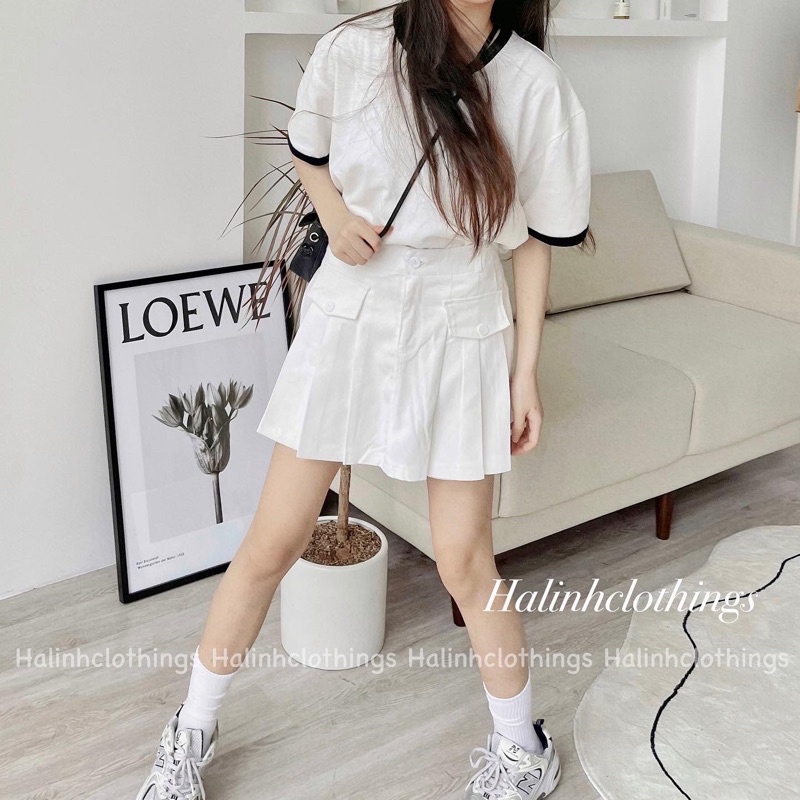 Quần giả váy nữ xếp ly túi trước chất kaki dày dặn lên form cực xinh m512