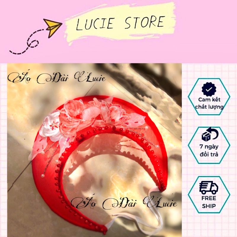 Mấn vành cách tân siêu đẹp, Lucie kết đính đá phụ kiện cài tóc cho cô dâu