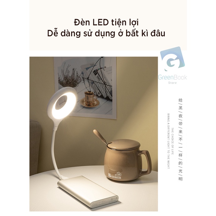 Đèn Led USB Để Bàn Học , Làm Việc , Đọc Sách Kiêm Đèn Ngủ Tiện Lợi Nhỏ Gọn