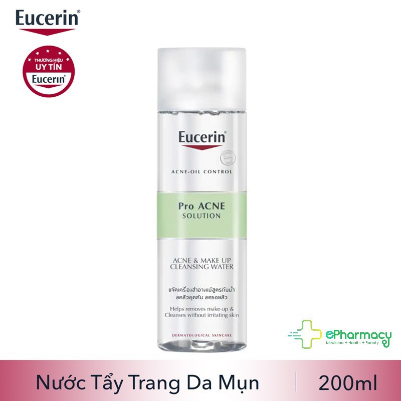 Nước tẩy trang Eucerin cho da dầu mụn - EUCERIN ProACNE Solution Acne &amp; Makeup cleansing water 200ml 87926