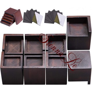 Sienna Le (BỘ 8 CÁI) BỘ GỖ NÂNG CHÂN BÀN GHẾ TỦ GIƯỜNG NỘI THẤT - NÂNG CAO TỪ 6,7 cm ĐẾN 7,7 cm