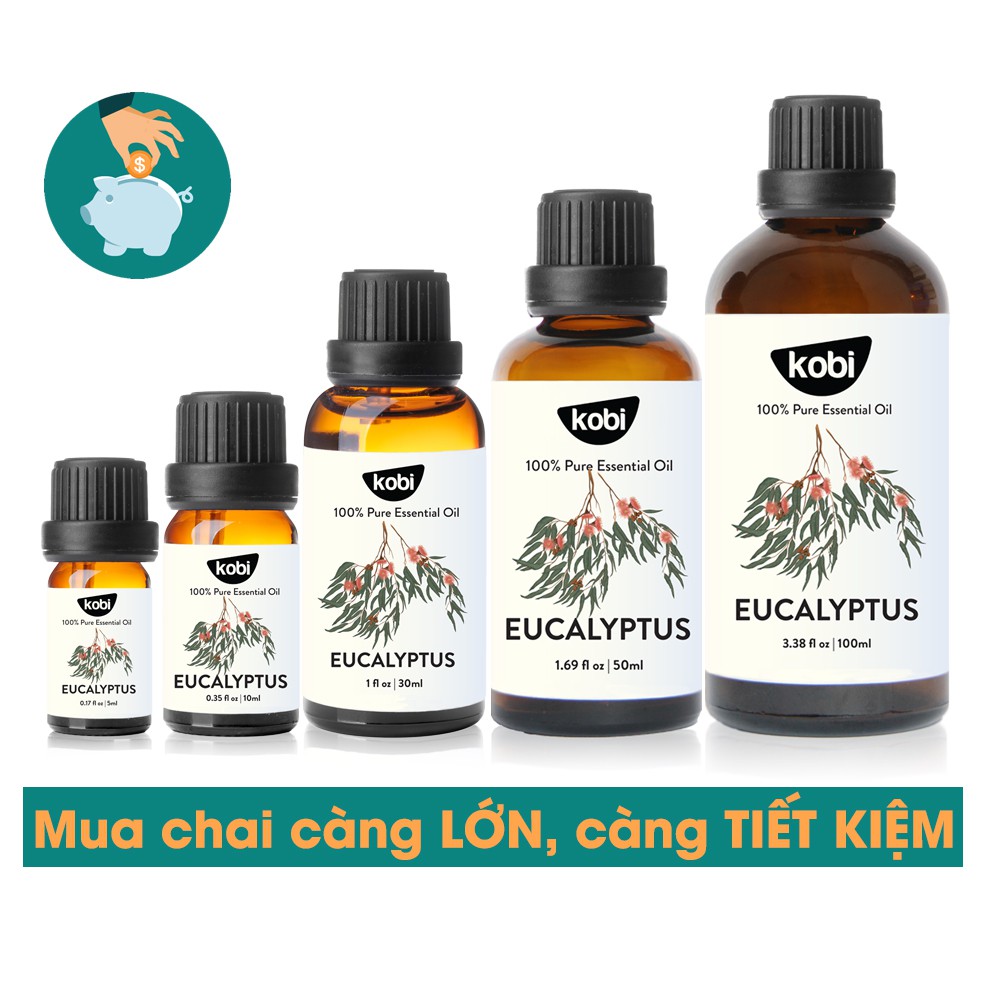 Tinh dầu Khuynh Diệp Kobi Eucalyptus essential oil giúp đuổi muỗi, làm thơm phòng, xả stress hiệu quả - 100ml