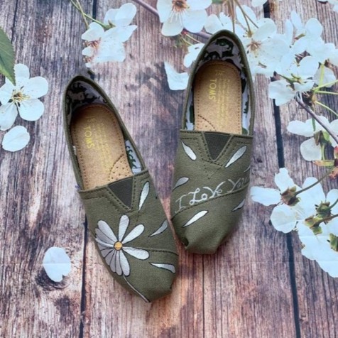 Giày toms bông hoa FLOWERS 2020 RÊU, GRAY