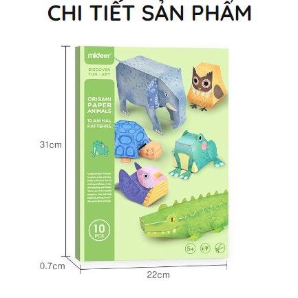 Giấy gấp mô hình ⚡SIÊU ĐẸP⚡ đồ gấp động vật khu rừng kỳ thú 3D _10 con vật cho bé