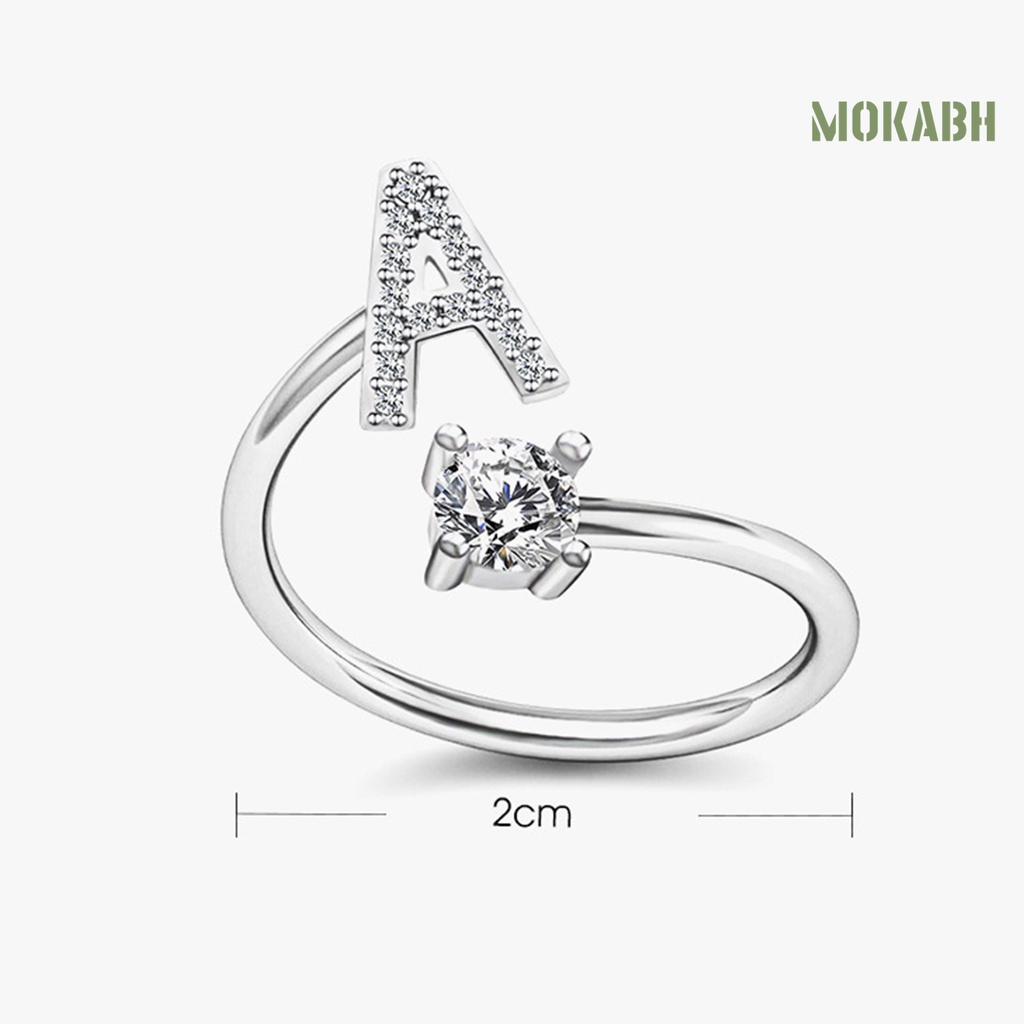 Nhẫn Cưới Mở Hình Chữ Cái A Đến Z Có Thể Điều Chỉnh Kích Cỡ