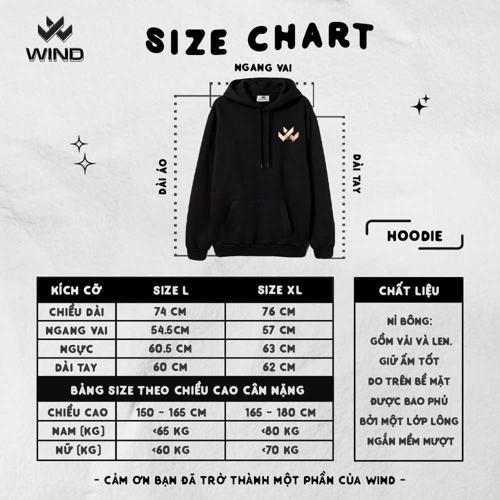 Áo hoodie form rộng WIND unisex nỉ bông BĂNG HD22 thời trang nam nữ oversize ulzzang | BigBuy360 - bigbuy360.vn