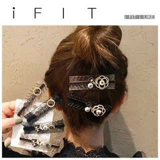 Kẹp Tóc Kim Loại iFIT Đính Ngọc Trai Phong Cách Hàn Quốc