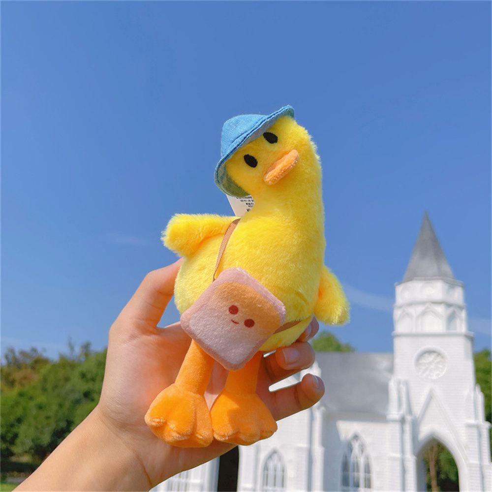 Móc Khóa Vịt Nhồi Bông Màu Trắng / Vàng Dễ Thương