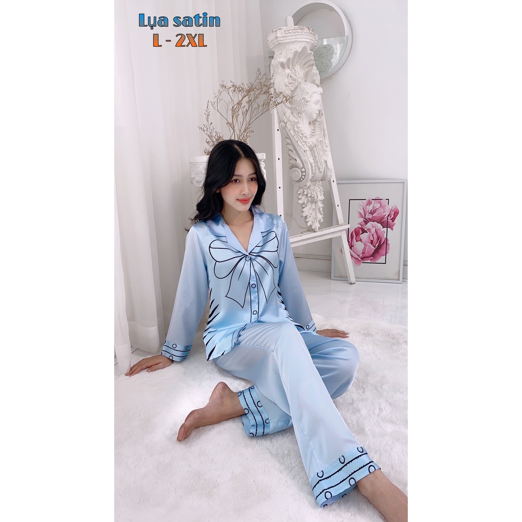 Bộ Pijama Lụa satin tay dài Quần dài PJM001