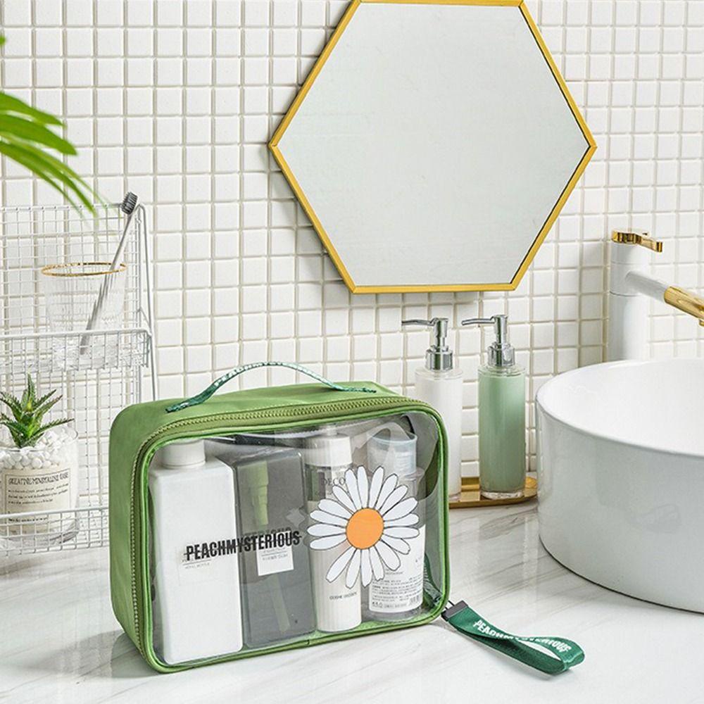 .Túi Đựng Mỹ Phẩm Cỡ Lớn Họa Tiết Hoa Cúc Xinh Xắn