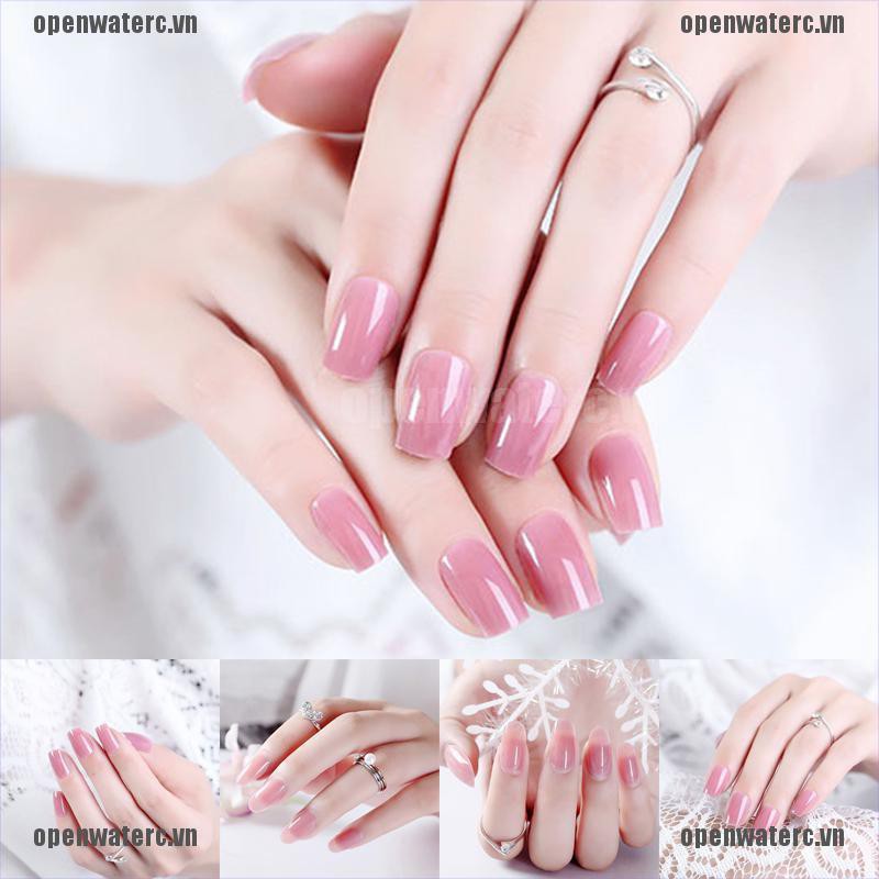 Bộ 24 Móng Tay Giả Ngắn Tự Nhiên Che Phủ Toàn Diện Kèm 2g