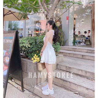 JUMPSUIT CỔ YẾM HỞ LƯNG (KÈM HÌNH THẬT)