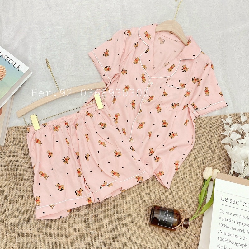 Đồ ngủ pijama hoạ tiết dễ thương mặc nhà siêu mát