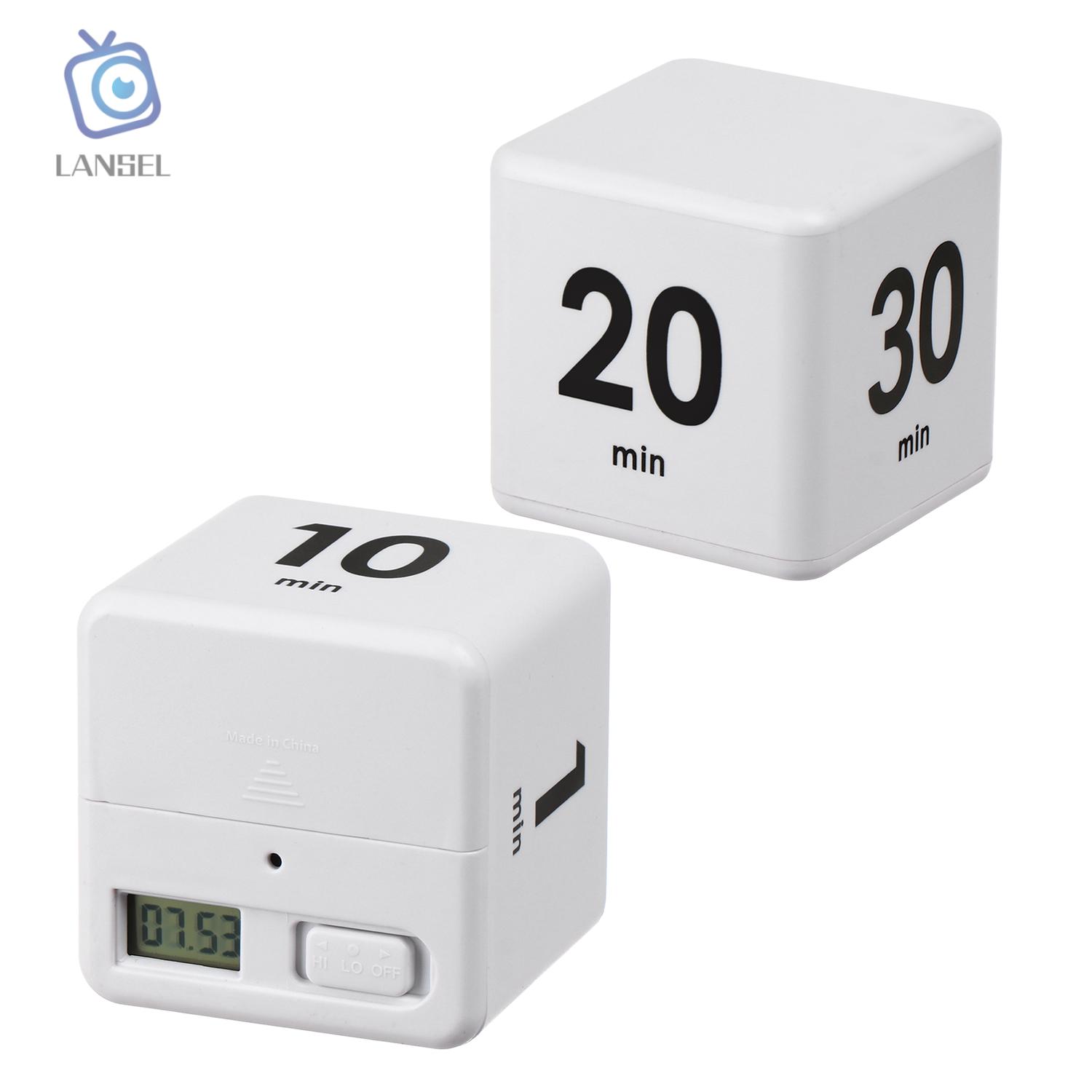 ❤LANSEL❤ 15 20 30 60 Minutes Cube Workout Timer Flip Kitchen Timer For Kids Time|1 3 5 10 Minutes Gravity Sensor Game Timer