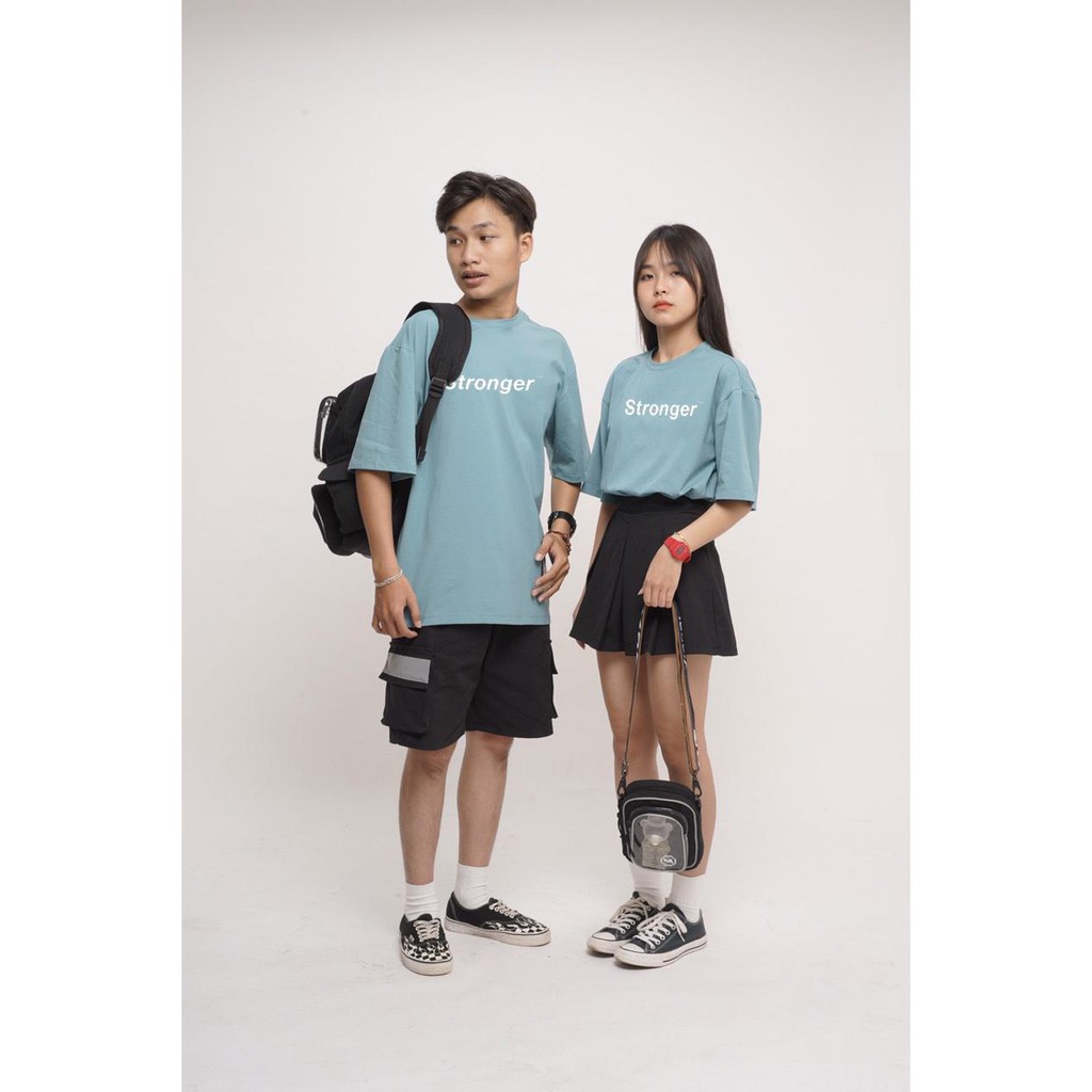 Áo thun form rộng tay lỡ nữ Unisex - Stronger phản quang - Midori Studio | BigBuy360 - bigbuy360.vn