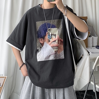 【M-2XL】2020 Summer Fashion Tshirt for Men's Print Cotton Round Neck T-shirts Unisex Casual Clothes Men Hip Hop Streetwear Harajuku T-shirt Mens Simple Half Sleeve T-shirt