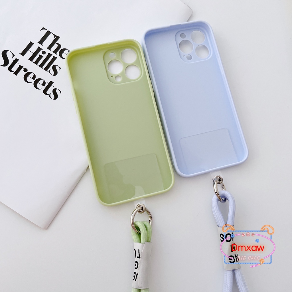 Ốp Điện Thoại TPU Dẻo Màu Sắc Ngọt Ngào Kèm Dây Đeo Chống Thất Lạc Cho Samsung Galaxy S9 S8 Plus S9 + S8 + S7 Edge