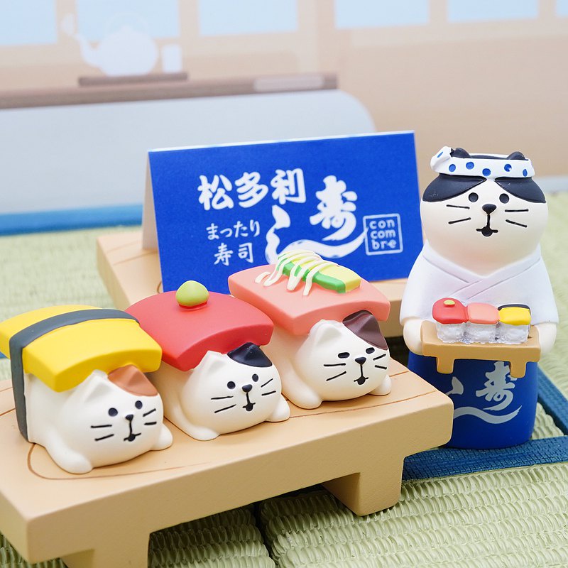 Decole Phụ Kiện Trang Trí Hình Sushi Mèo Bằng Nhựa Resin Kiểu Nhật Bản D22-11
