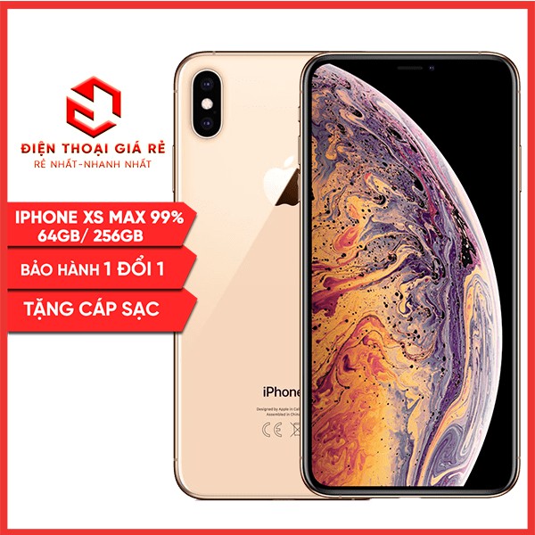 Điện Thoại iPhone XS Max 99% Máy Mỹ, Bản 64GB, 256GB - [Giá rẻ Hà Nội, BH 3 tháng1 đổi 1 - Tặng cáp sạc]