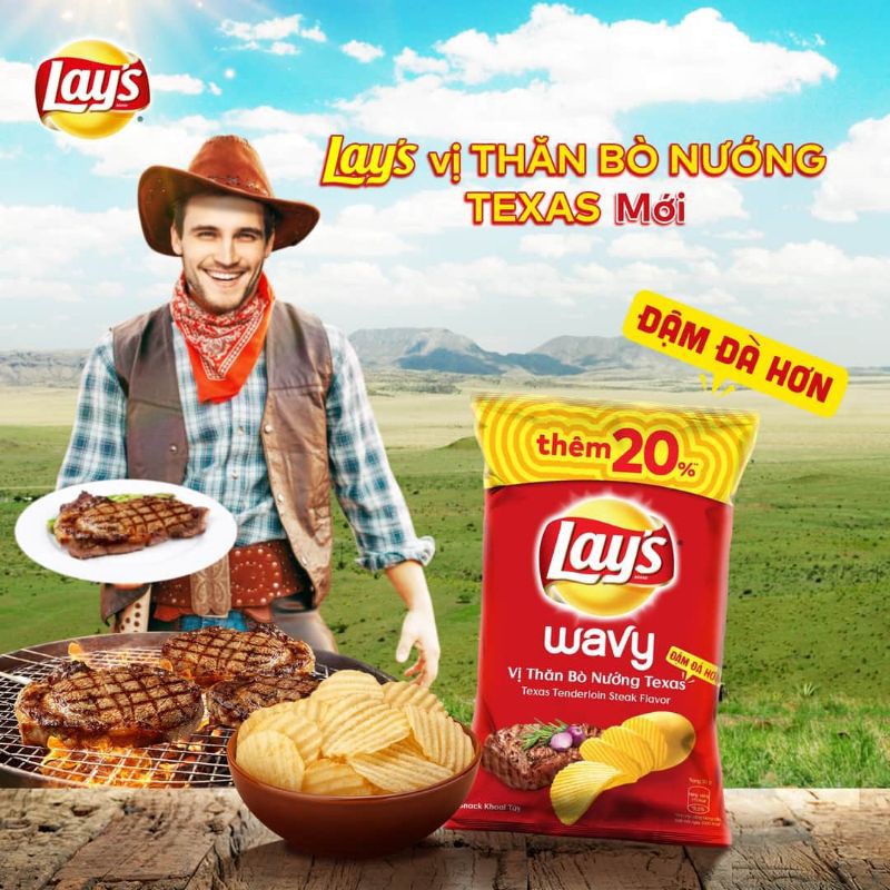 Snack Lays khoai tây 7 hương vị 🌟Gói + 15%🌟 Gói 63g