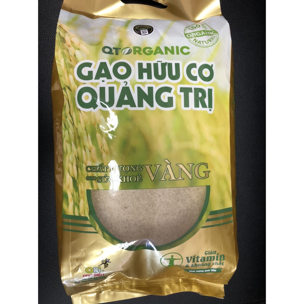 GẠO HỮU CƠ QUẢNG TRỊ ĐẶC BIỆT TỐT CHO NGƯỜI TIỂU ĐƯỜNG, TIM MẠCH, GÚT VÀ BÉO PHÌ TÚI 5 KG