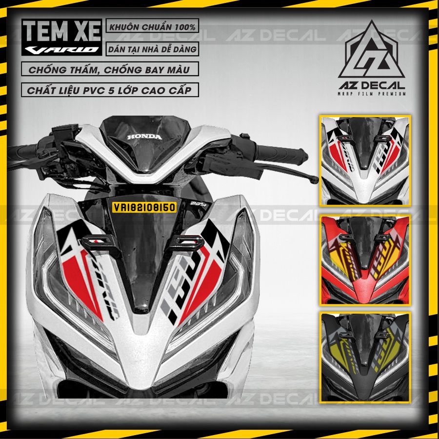 Tem Rời Xe Vario/Click 2018-2021 Mẫu 150 Cách Điệu | VR182108150 | Decal Chế Dễ Dán Tại Nhà, Áp Dụng Xe Đen, Trắng, Đỏ