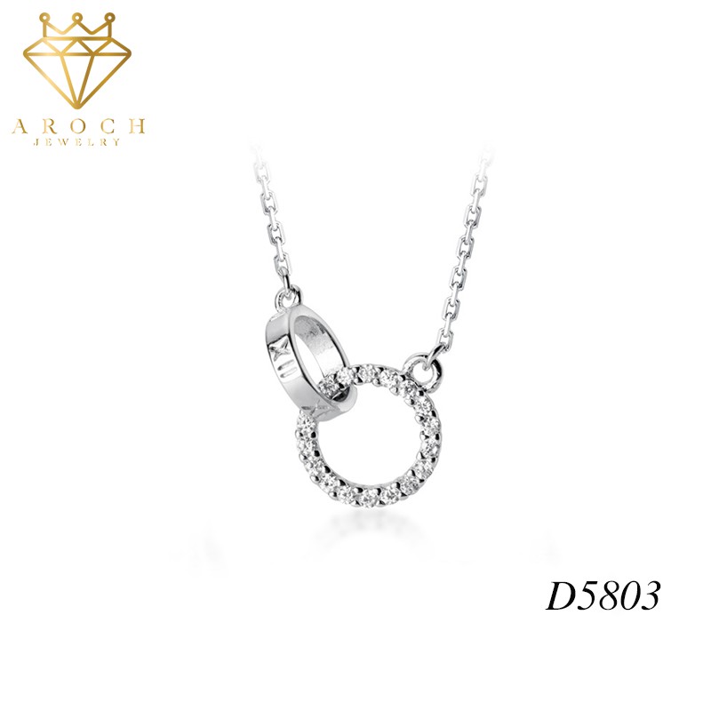 Dây chuyền bạc Ý s925 nhẫn đôi cá tính D5803 - AROCH Jewelry