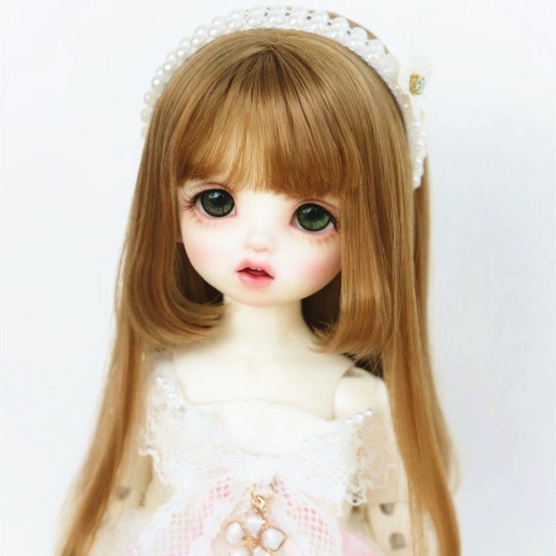 Bộ Tóc Giả Ngắn Thẳng 3-6 / Búp Bê bjd 3 Điểm 6 Điểm Bằng Lụa Nhiệt Độ Cao 8.26