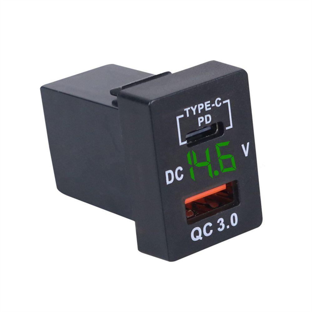 Ổ Cắm Sạc USB Có Đèn LED Hiển Thị Vôn Kế Kỹ Thuật Số Thông Dụng