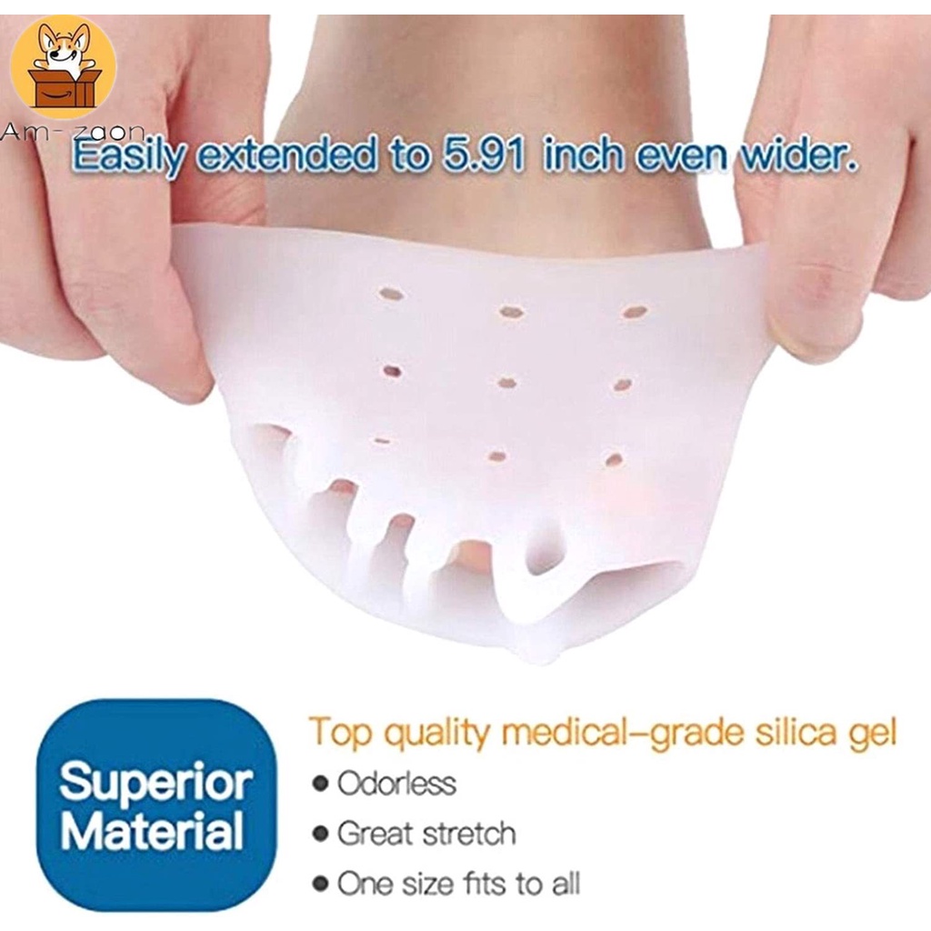 Đệm Tách Ngón Chân Bằng Silicone Mềm Thoáng Khí Giảm Đau Tiện Dụng