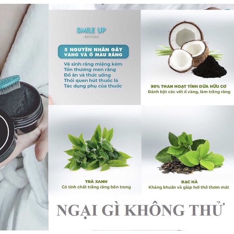 [CHÍNH HÃNG] Than Hoạt Tính Trắng Răng SMILE KIT Hiệu Quả Sau 7 Ngày