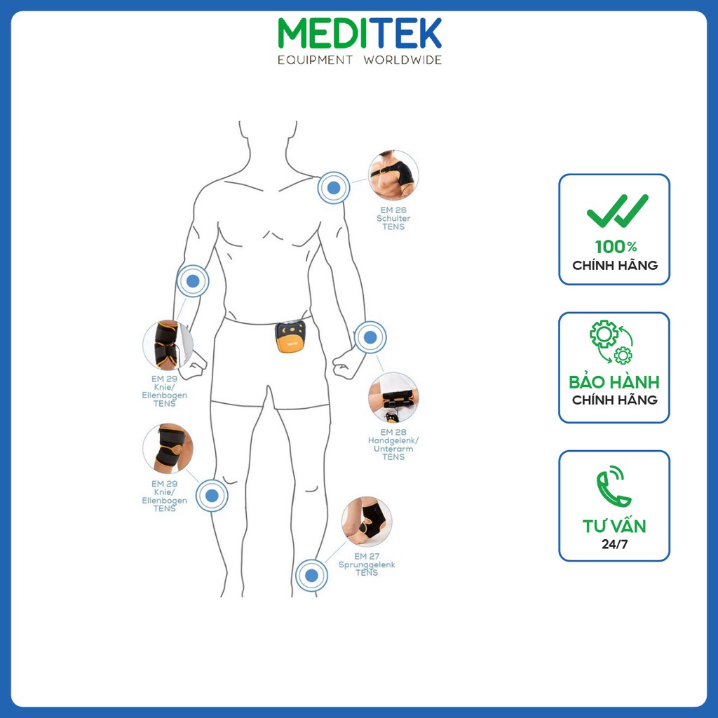 Thiết bị xung điện giảm đau EM29, giảm đau hiệu quả, Nhập khẩu chính hãng Đức, bảo hành 24 tháng