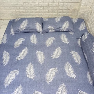 BỘ DRAP THUN HÀN QUỐC LÁ CỌ 4 MÓN [ 1 DRAP TRẢI GIƯỜNG , 2 VỎ GỐI NẰM , 1 VỎ GỐI ÔM ].
